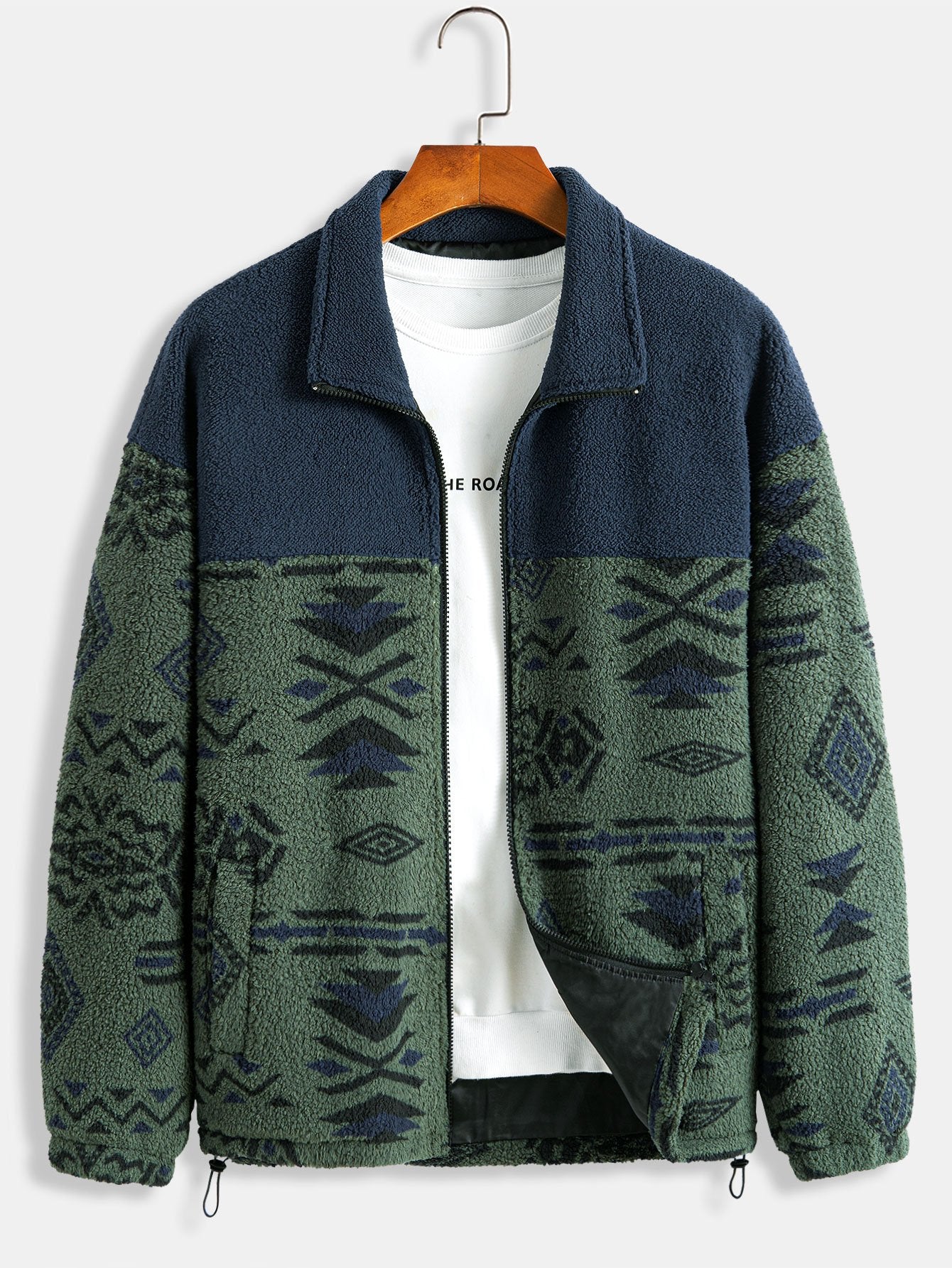 Aztekenmuster Patchwork Teddy Fleece Mantel